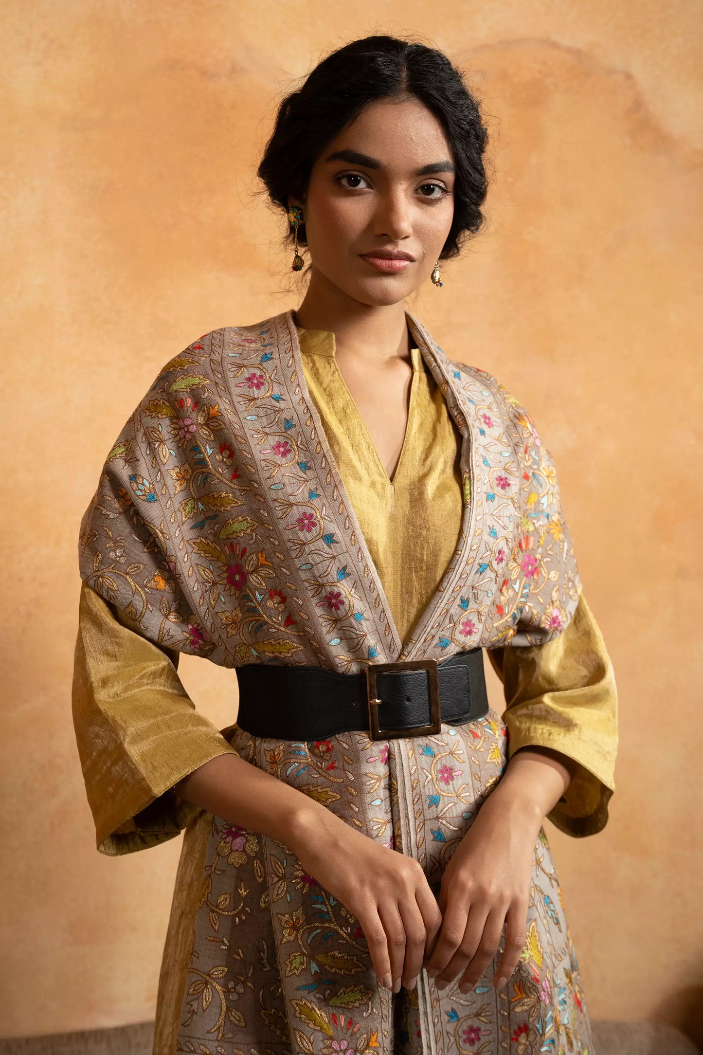 Kasabkari Shawl with Tilla Embroidery