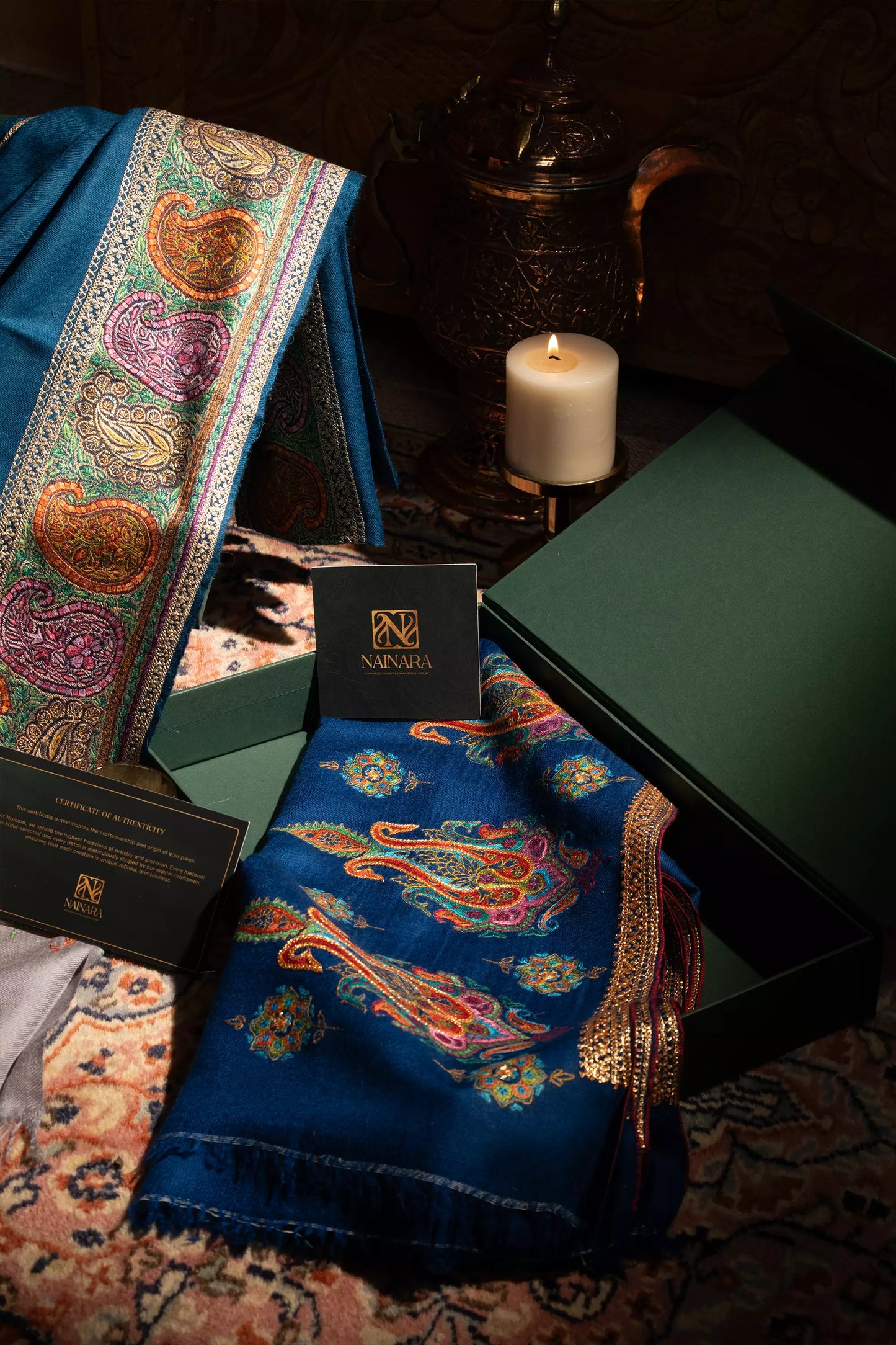Pashmina Tilla Border Ladies Royal Blue