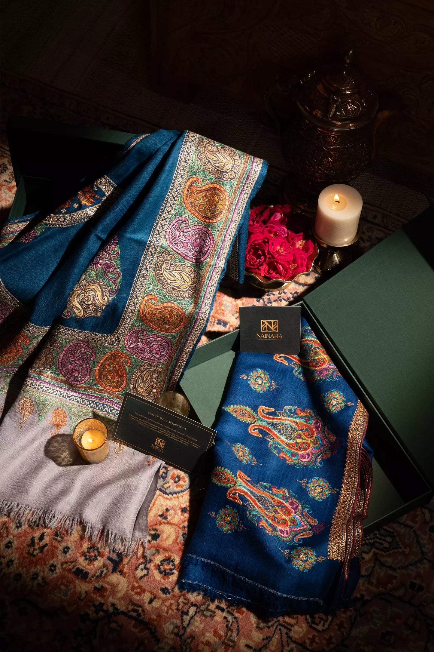 Pashmina Tilla Border Ladies Royal Blue