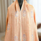 Silver and Rust Double Shaded Stole with Tilla Work