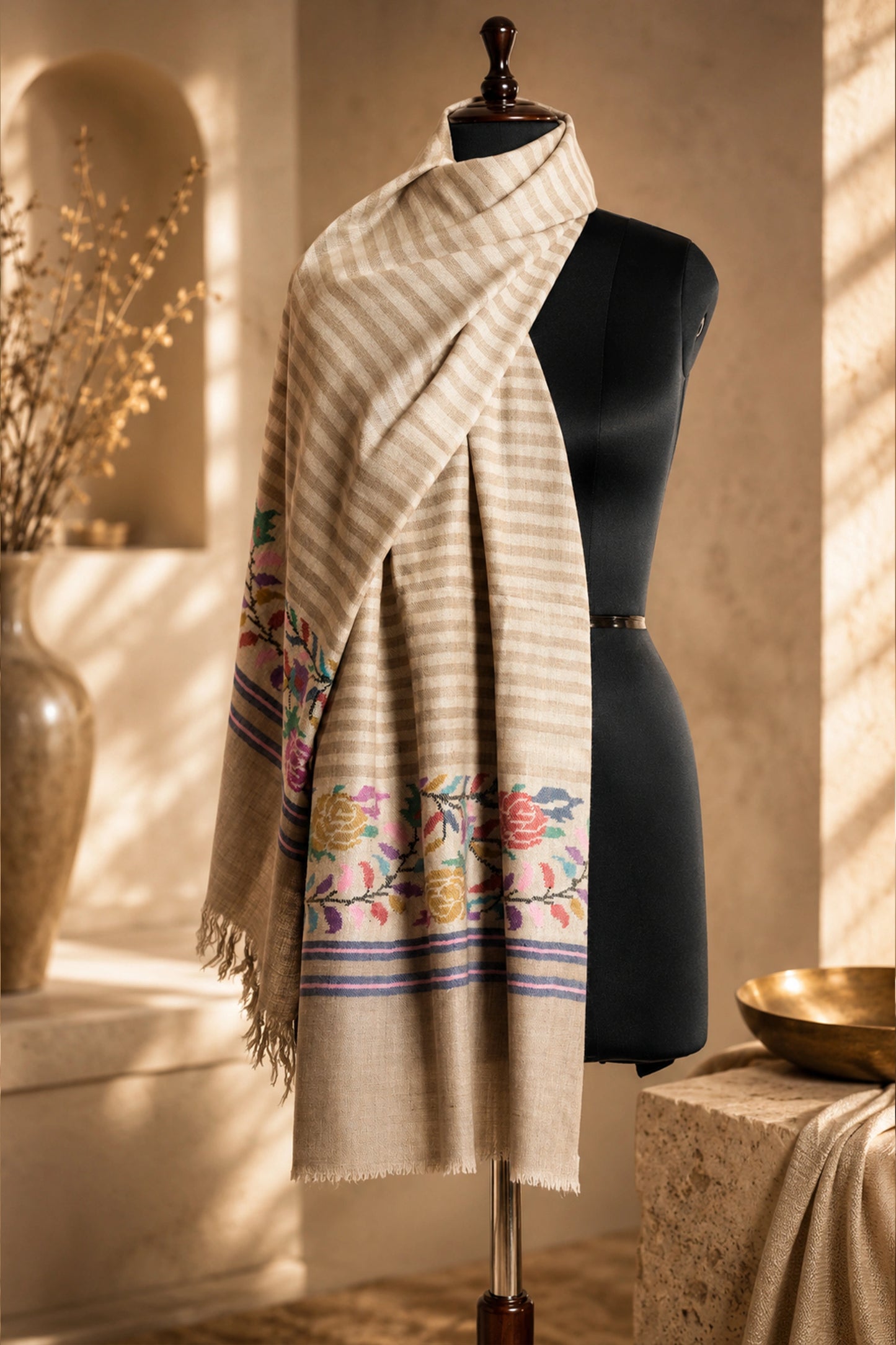 Striped Kani Border Stole