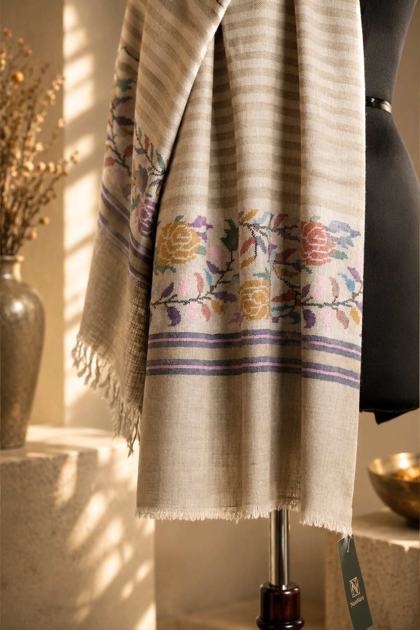 Striped Kani Border Stole