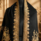 Black Tilla Shawl with Red Border