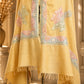 Mustard Pashmina Shawl with Multicolor Tilla Border