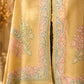 Mustard Pashmina Shawl with Multicolor Tilla Border