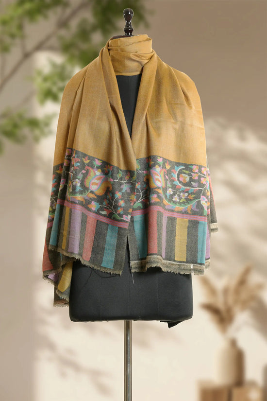 Women's Kani Palla Shawl in Camel Colour
