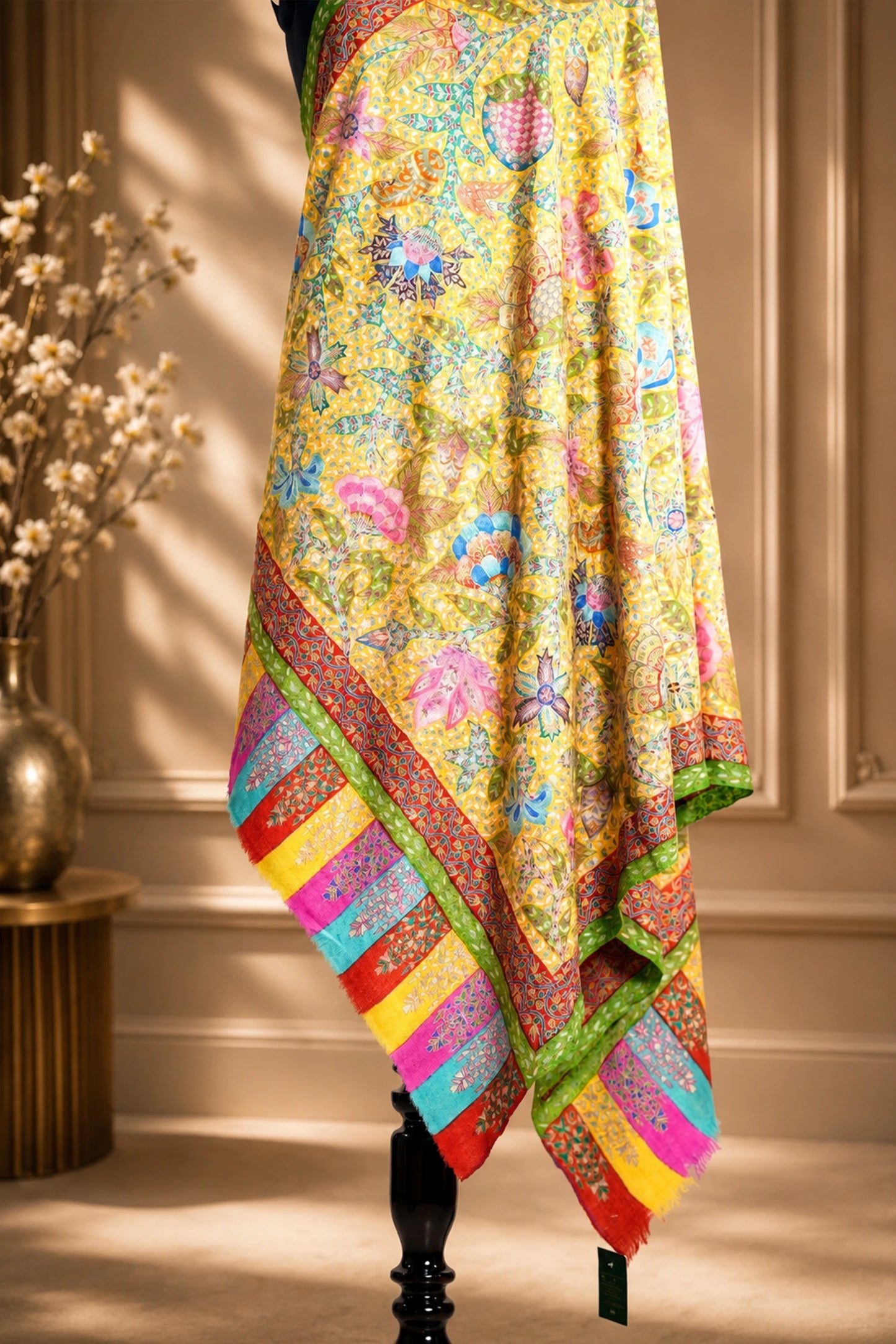 Yellow Kalamkari Shawl