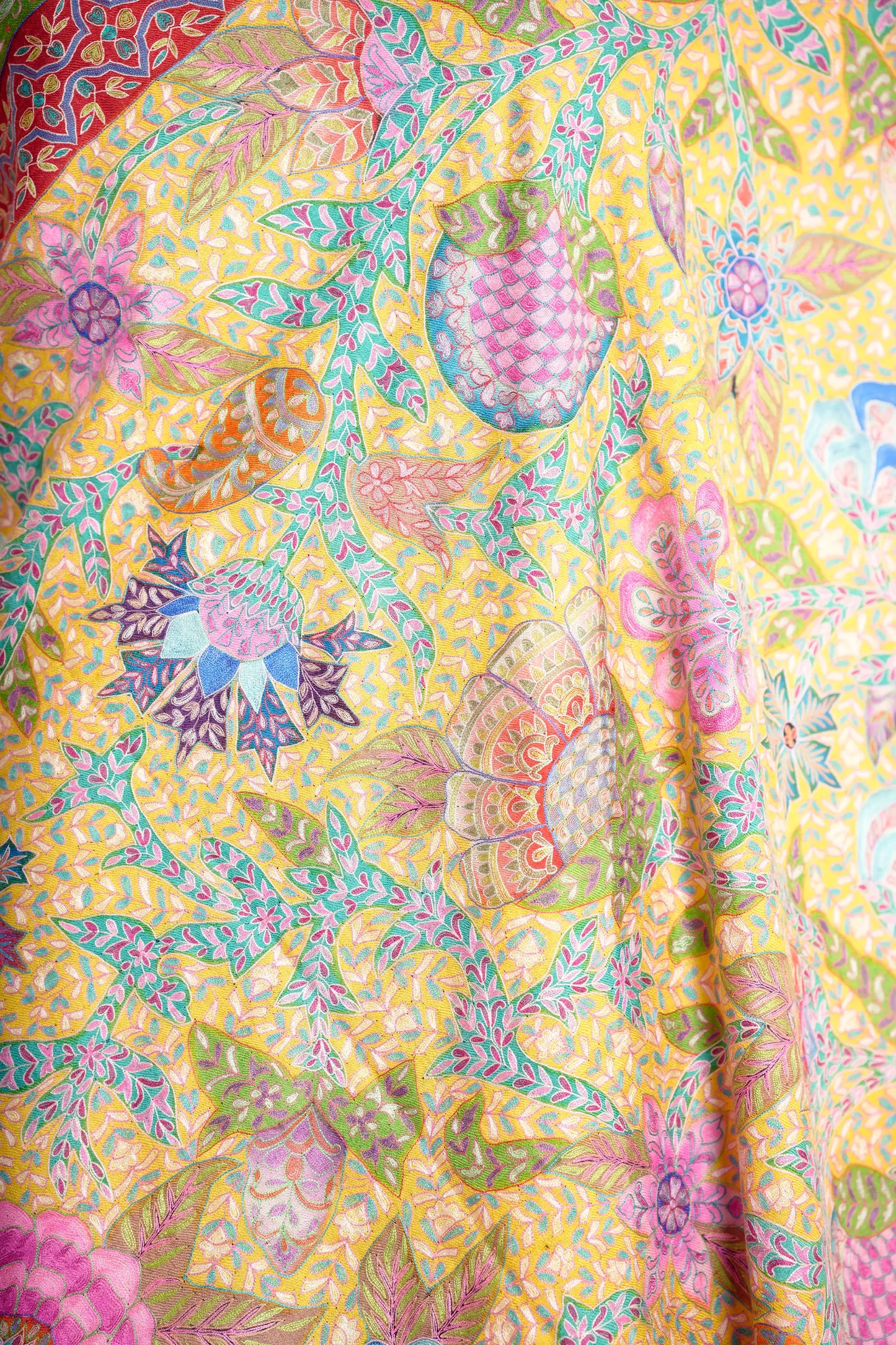 Yellow Kalamkari Shawl